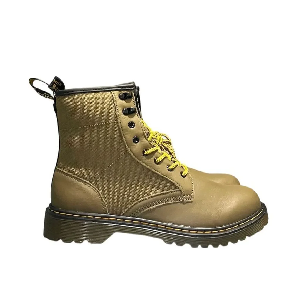 Dr. Martens 1460 Panel Y Teens Leather Boots Outdoor Green M6/L7 Lace Up Unisex